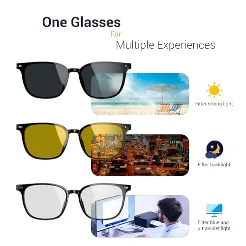 Blackview Smart Glasses, 5.3 Bluetooth Sunglasses with Open Ear Speaker, Voice Assistant Compatible, Blue Light Blocking Lens - 5