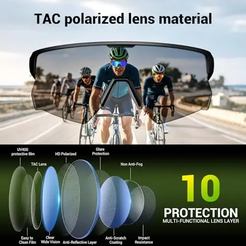 Blackview Bluetooth Sunglasses, UV400 Protection, Built-in Mic & Speakers, Voice Assistant Compatible, 5.4 Bluetooth, Polarized Lens for Outdoor Activities - 1