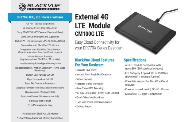 BlackVue DR770X-2CH Front + Rear Dash Cam With 64GB Card | Cloud-Ready 1080p 60FPS GPS & WiFi- - BLACKVUE (1)