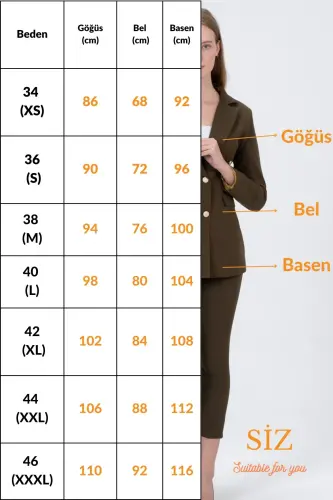 Blazer Ceket Kemerli Boru Paça Pantolon Takım-Bordo 
