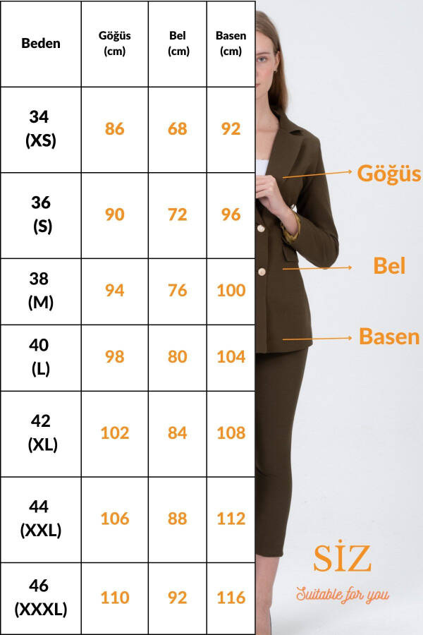 Blazer Jacket Belted Wide Leg Trousers Suit - 7