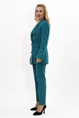 Blazer Jacket & Bootcut Trousers Set-Petrol-Petrol - ÖNDER ÖZSOY (1)