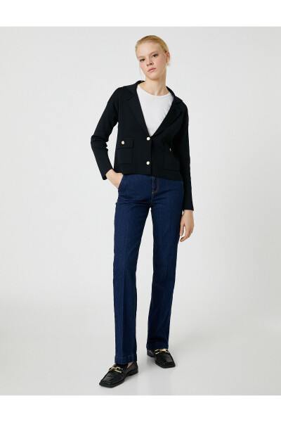 Blazer Jacket Style Knit Cardigan - 2