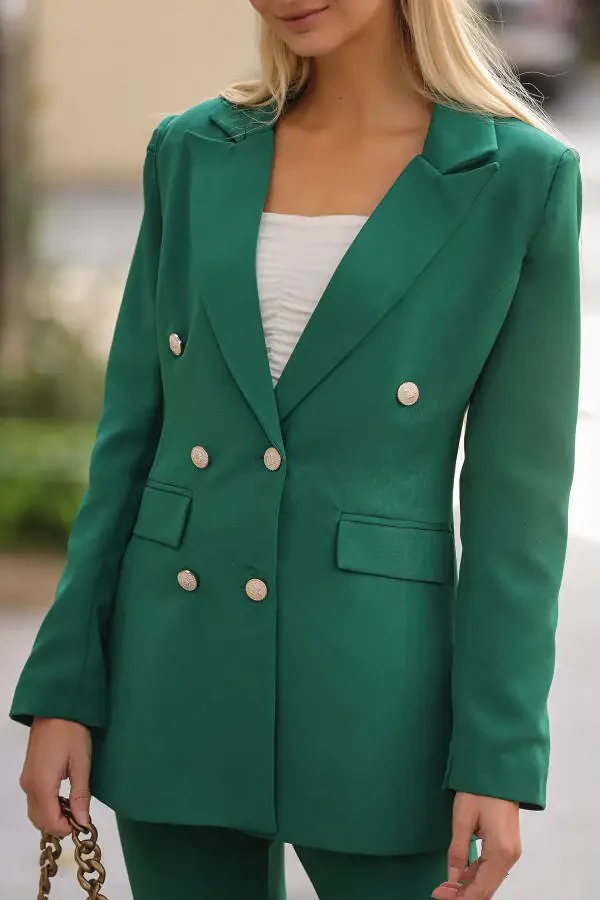 Blazer ko'yla kengayti shim cho'l shim kostyumi - 4