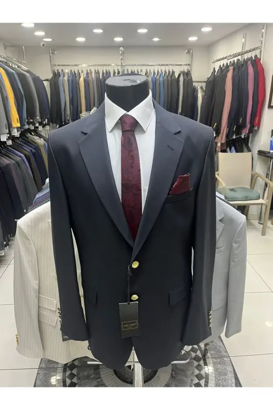 Blazer Metal Düğme Erkek Ceket-FUME - 4