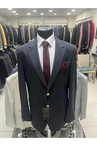 Blazer Metal Düğme Erkek Ceket-FUME - 4