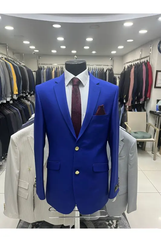 Blazer Metal Düğme Erkek Ceket-PARLEMENT - 3