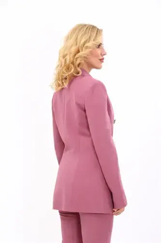 Blazer Pidjak & Nay Tor Shim Kostyumi-Rose-Rose - 3