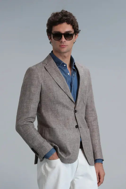 Блейзер мужской Luta Sport Slim Fit коричневый - 1