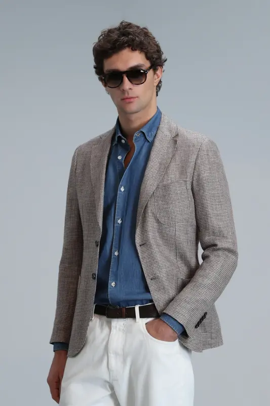 Блейзер мужской Luta Sport Slim Fit коричневый - 5