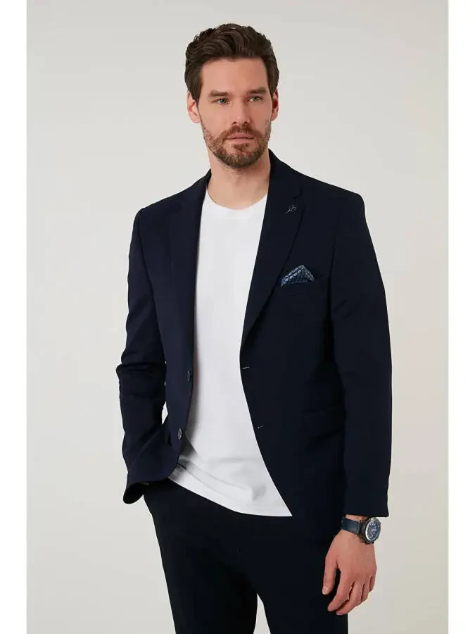 Блейзер мужской Slim Fit 6 Drop с двойным разрезом BASELNA - 4