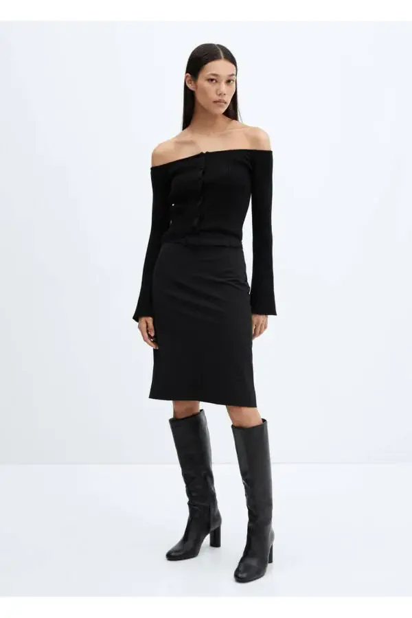 Блестящий кардиган с открытыми плечами - 2