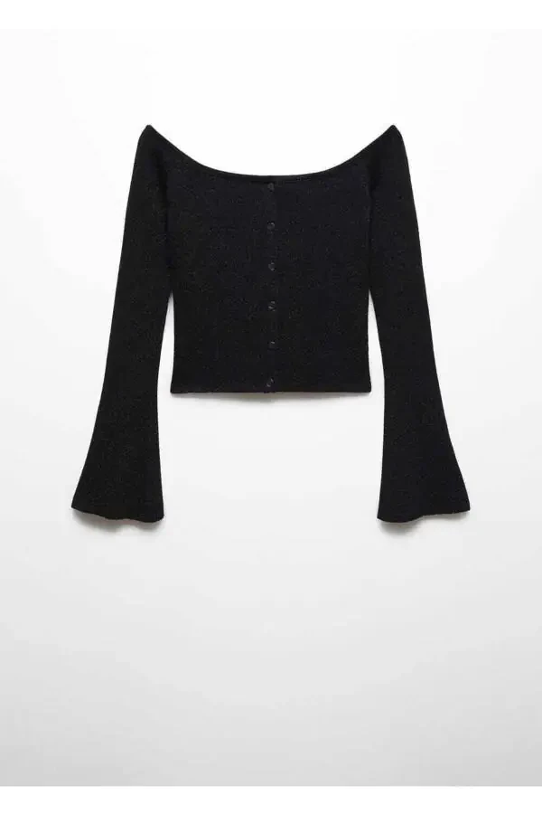 Блестящий кардиган с открытыми плечами - 3