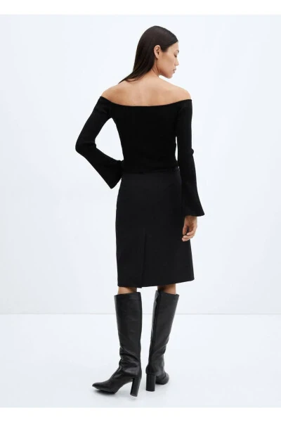 Блестящий кардиган с открытыми плечами - 4