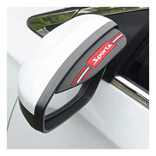 Blilo 2PCS Car Rear View Mirror Rain Eyebrows, Sports Auto Side Mirror Rainproof Guard, Waterproof PVC Rearview Mirror Rain Visor Smoke Cover, Car Exterior Accessories for Most Vehicles (Black/Sport) - BLILO