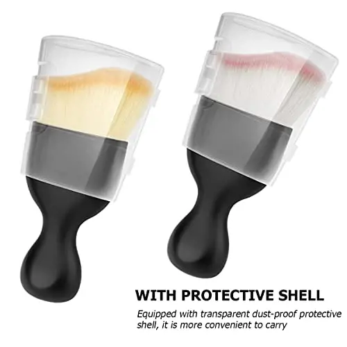 Blilo 2PCS Car Interior Detailing Brush with Dust Cover, Auto Soft Hair Cleaning Brushes, Scratch Free Curved Dirt Collectors, for Vehicle Dashboard Air Conditioner Vents Leather (3 Colors/2PCS) - 4