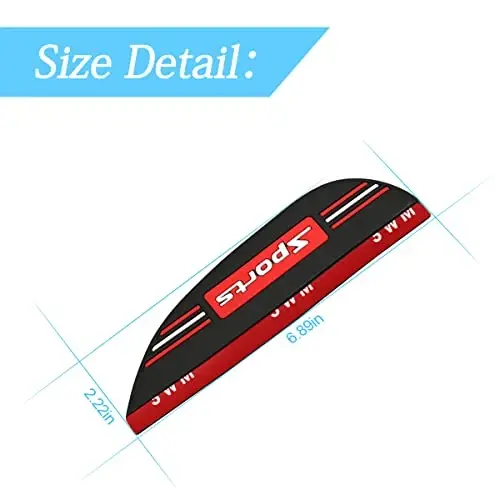 Blilo 2PCS Car Rear View Mirror Rain Eyebrows, Sports Auto Side Mirror Rainproof Guard, Waterproof PVC Rearview Mirror Rain Visor Smoke Cover, Car Exterior Accessories for Most Vehicles (Black/Sport) - 2