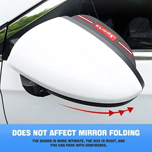 Blilo 2PCS Car Rear View Mirror Rain Eyebrows, Sports Auto Side Mirror Rainproof Guard, Waterproof PVC Rearview Mirror Rain Visor Smoke Cover, Car Exterior Accessories for Most Vehicles (Black/Sport) - 4