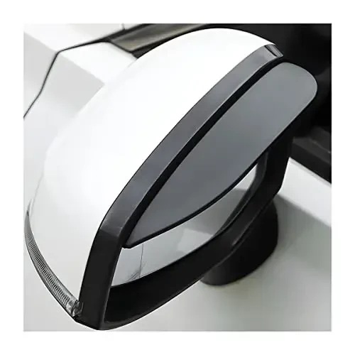 Blilo 2PCS Car Rear View Mirror Rain Visor Guard, Carbon Fiber Auto Mirror Rain Visor Smoke Guard, Universal for Cars, Truck and SUV (Smooth Black) - 1