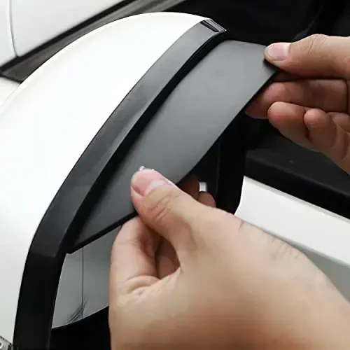 Blilo 2PCS Car Rear View Mirror Rain Visor Guard, Carbon Fiber Auto Mirror Rain Visor Smoke Guard, Universal for Cars, Truck and SUV (Smooth Black) - 6