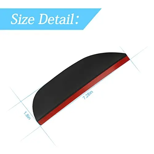 Blilo 2PCS Car Rear View Mirror Rain Visor Guard, Carbon Fiber Auto Mirror Rain Visor Smoke Guard, Universal for Cars, Truck and SUV (Smooth Black) - 2
