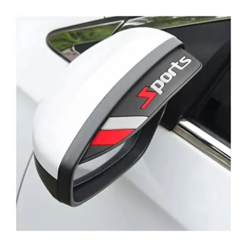 Blilo 2PCS Rear View Mirror Rain Eyebrows, Waterproof PVC Auto Side Mirror Rainproof Guard, Sports Visor Smoke Cover, Universal Exterior Accessories for Most Cars (Sport/Red) - Blilo