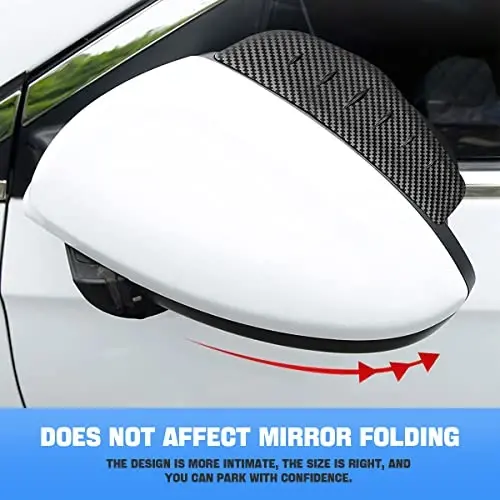 Blilo 2PCS Smoke Visor Guards for Car Side Mirrors - Waterproof Carbon Fiber Auto Rain Eyebrows for Cars, Trucks and SUVs - Universal Fit (Carbon Fibre/Black) - 3