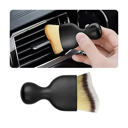 Blilo Car Interior Detailing Brush, Auto Soft Hair Cleaning Brushes, Curved Dirt Dust Collectors, Removal Tool for Dashboard Air Conditioner Vents Leather, Scratch Free (3 Colors/1PCS) - 1