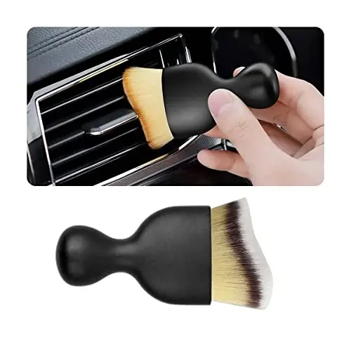 Blilo Car Interior Detailing Brush, Auto Soft Hair Cleaning Brushes, Curved Dirt Dust Collectors, Removal Tool for Dashboard Air Conditioner Vents Leather, Scratch Free (3 Colors/1PCS) - BLILO