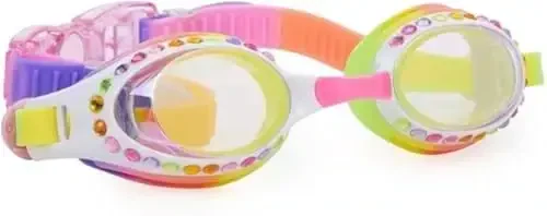 Bling 2o Girls' Swimming Goggles (Ages 3+) UV Protection Latex-Free 100% Silicone Material Anti-Fog Adjustable Nose Piece - MODAZONE