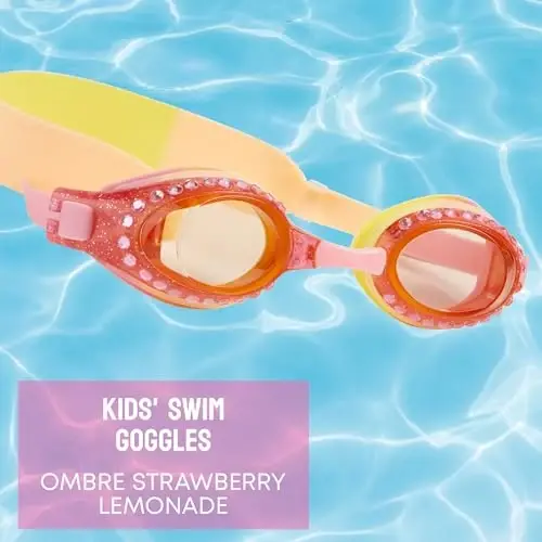 Bling 2o Girls' Swimming Goggles (Ages 3+) UV Protection Latex-Free 100% Silicone Material Anti-Fog Adjustable Nose Piece - 2