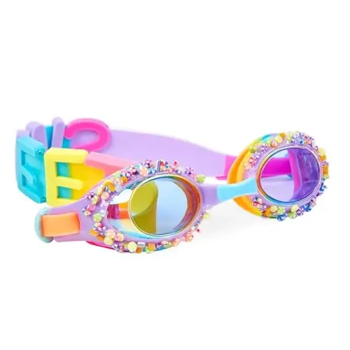 Bling 2o Girls' Swimming Goggles (Ages 3+) UV Protection Latex-Free 100% Silicone Material Anti-Fog Adjustable Nose Piece 