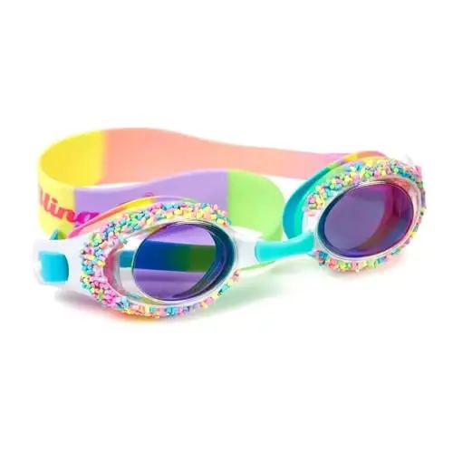 Bling 2o Girls' Swimming Goggles (Ages 3+) UV Protection Latex-Free 100% Silicone Material Anti-Fog Adjustable Nose Piece - 1