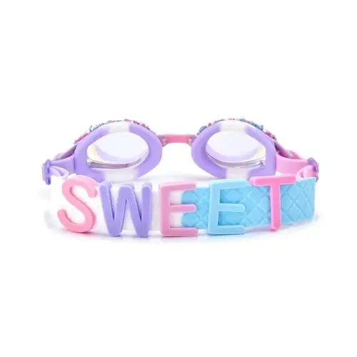 Bling 2O Girls' Swimming Goggles (Ages 3+ up) - UV Protection, Anti-Fog, 100% Silicone Material - Adjustable Nose Piece - 2