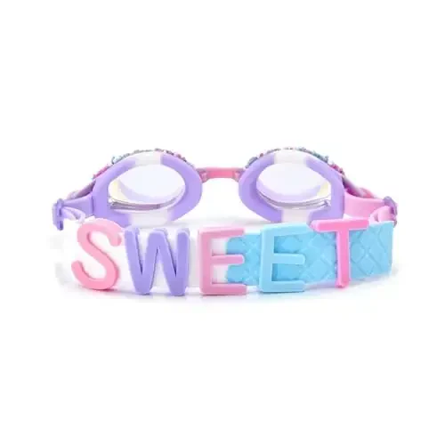 Bling 2O Girls' Swimming Goggles (Ages 3+ up) - UV Protection, Anti-Fog, 100% Silicone Material - Adjustable Nose Piece - Modazone (1)