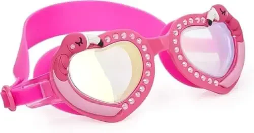 Bling 2O Girls' Swimming Goggles (Ages 3+ up) - UV Protection, Anti-Fog, 100% Silicone Material - Adjustable Nose Piece - MODAZONE