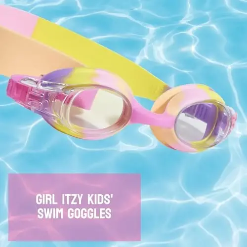 Bling 2O Girls' Swimming Goggles (Ages 3+ up) - UV Protection, Anti-Fog, 100% Silicone Material - Adjustable Nose Piece - 2