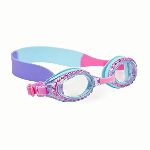 Bling 2O Girls' Swimming Goggles (Ages 3+ up) - UV Protection, Anti-Fog, 100% Silicone Material - Adjustable Nose Piece - 1