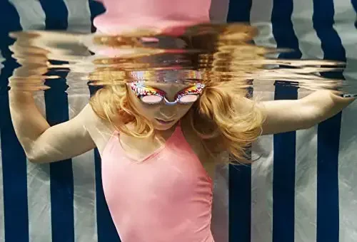 Bling 2o Girls' Swimming Goggles (Ages 3+) UV Protection Latex-Free 100% Silicone Material Anti-Fog Adjustable Nose Piece - 4