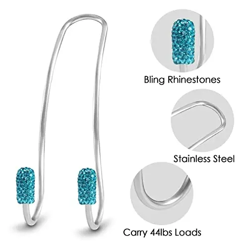 Bling Auto Hooks,Car Hangers Organizer Seat Headrest Hooks，Bag Organizers Rack and Hanger, Heavy-Duty Car Seat Hooks, Backseat Storage Hooks, Universal for SUV Truck Vehicle 2 Pack - 4
