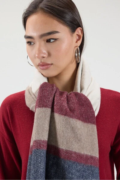 Block Colored Shawl Shawl2039-d2 - ADDAX (1)