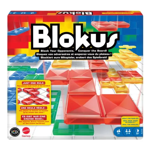 Blokus strategiya stol o'yini, bolalar va kattalar uchun rangli parchalar va bitta qoida bilan oilaviy o'yin. - 1