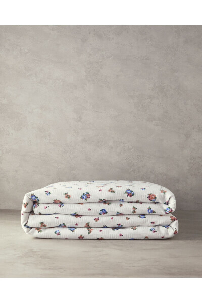 Blossom Breeze Double Bedspread Blue-Orange - 3
