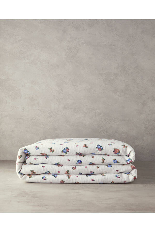Blossom Breeze Double Bedspread Blue-Orange - 3