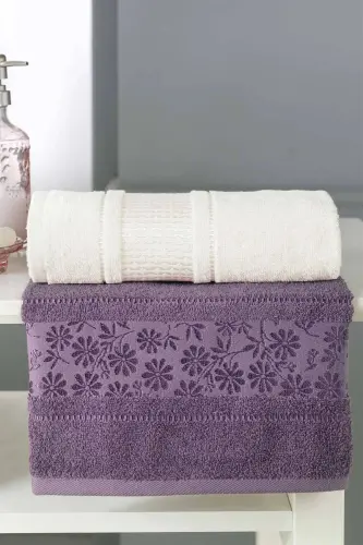 Blossom Happy Family Bathrobe Set - Aubergine Cream - 2