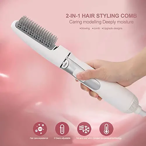 Blow Dryer Brush Comb 2 in 1 - Multifunctional Hair Styling Tool for Beauty, Professional Electric Hair Dryer and Volumizer for Women and Men - 9