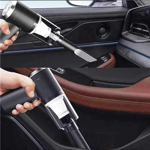 BLOWEST Handheld Car Vacuum Cleaner, 120W High Power Mini Handheld Vacuum, Rechargeable Portable Vacuum Cleaner with 2 in 1 Suction Nozzle for Home, Office and Car Cleaning (Black) - 1