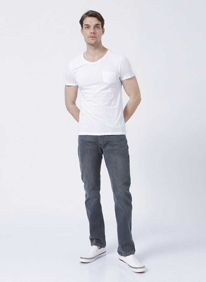 Blue 062772-20843 crew neck slim fit plain white men's t-shirt - 2