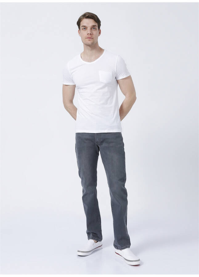 Blue 062772-20843 crew neck slim fit plain white men's t-shirt - 7