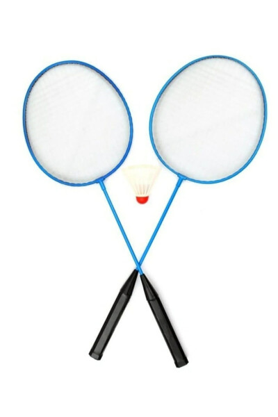 Blue Badminton Racket Set - 2 Rackets + 1 Shuttlecock - AKSAN